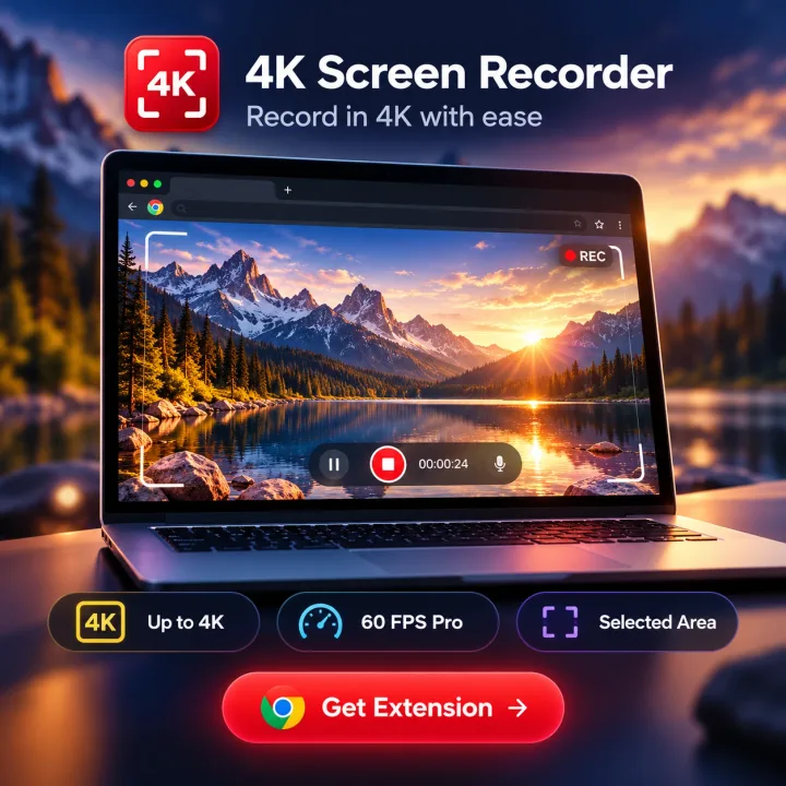 4K Screen Recorder – record in 4K with ease. Get the Chrome extension.