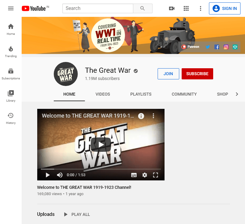 150+ The Best Educational YouTube Channels 434 TheGreatWar