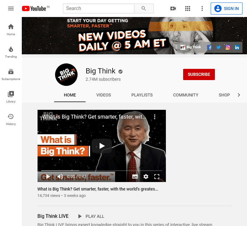 150+ The Best Educational YouTube Channels 364 bigthink